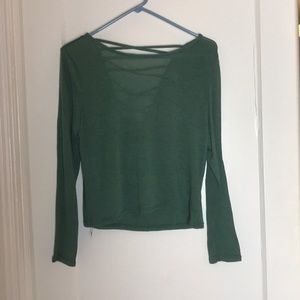 Green cross detail sweater